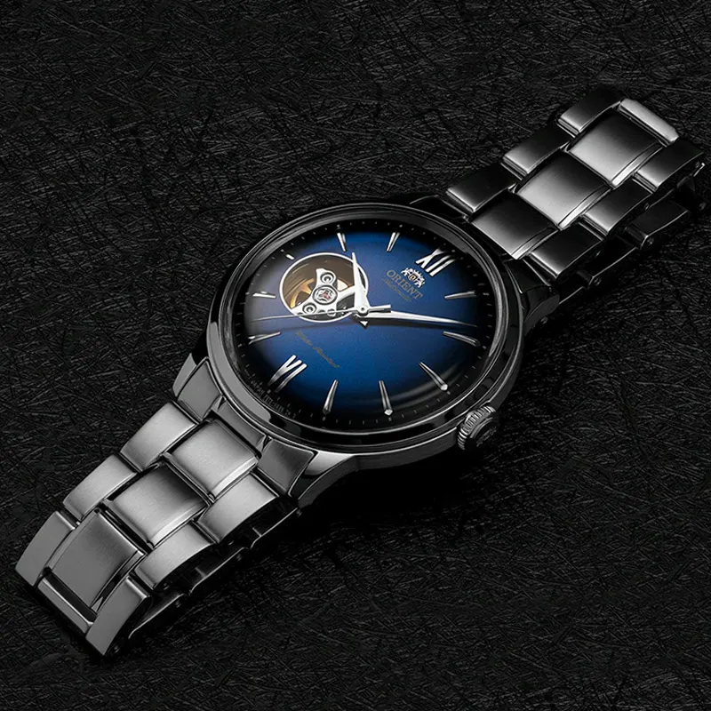 Orient Bambino Open Heart Blue Dial Watch For Men's  | RA-AG0028L